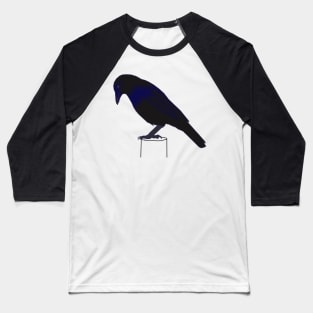 Crow on a Post - Full Colour Baseball T-Shirt
